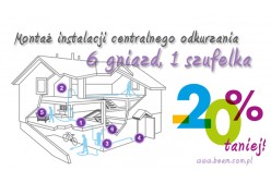 Montaż instalacji centralnego odkurzania - 6 gniazd, 1 szufelka